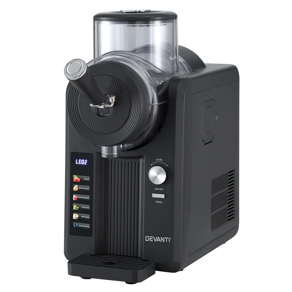 Devanti 2L Slushie Machine Ice Cream Maker Frozen Smoothies Milkshakes Black