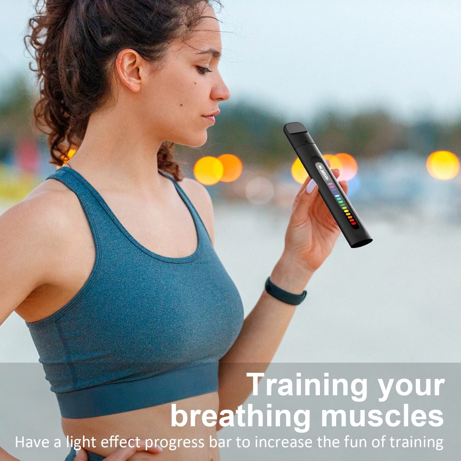 Portable Smart Breathing Trainer β Rechargeable Respiratory Exercise Device with LED Progress Bar | Boost Lung Capacity & Endurance for Athletes, Runners & Fitness Enthusiasts