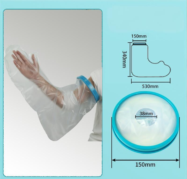 Full Arm Waterproof Shower Sleeve for Kids β Reusable Cast Protector for Hand, Wrist, Elbow & Forearm During Bathing or Water Activities (Blue)