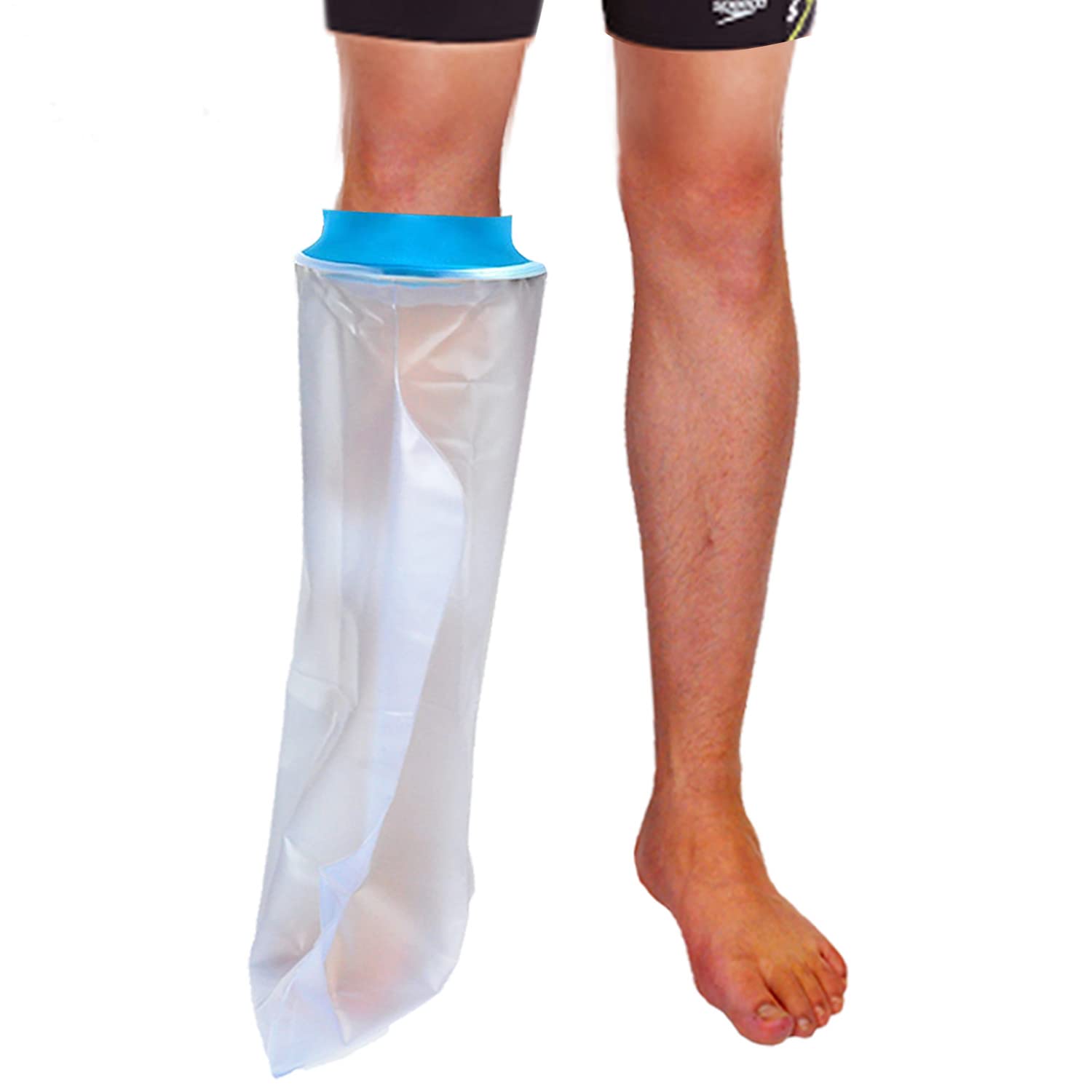 Lower Leg Waterproof Cast Cover for Adults β Reusable Shower Protector for Calf, Ankle & Foot During Bathing or Water Activities (Blue)
