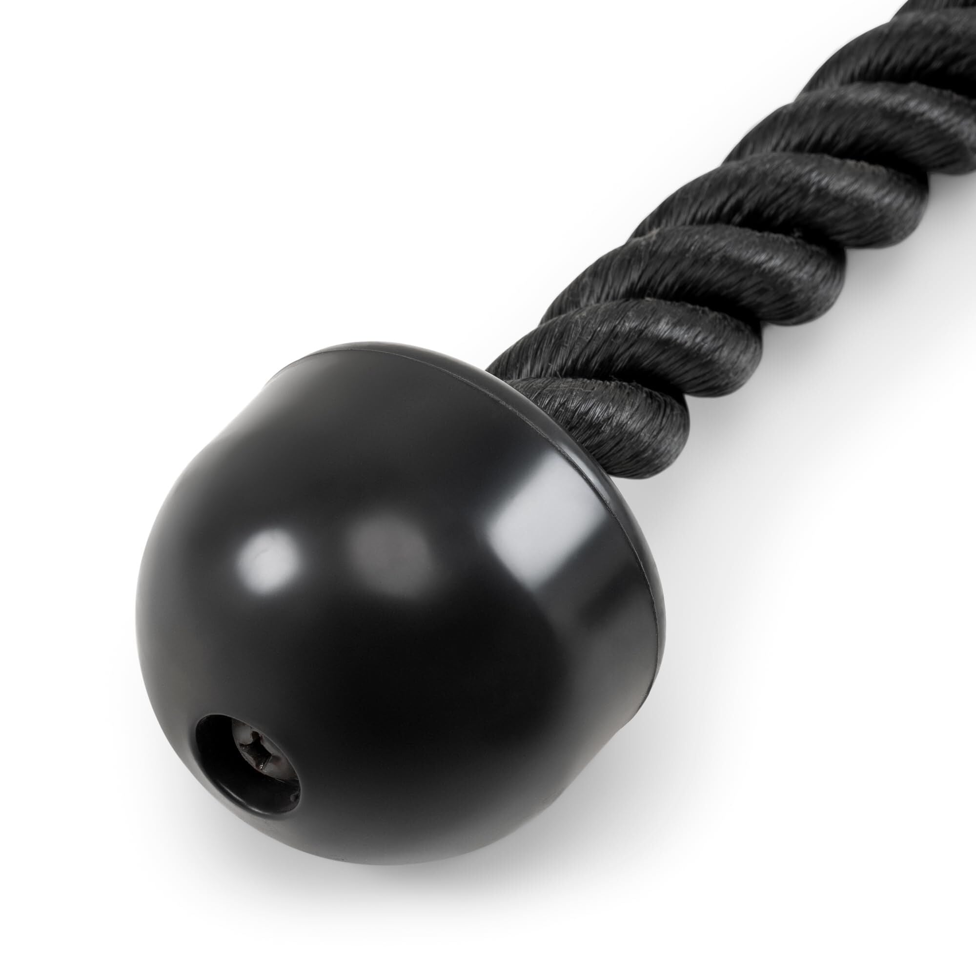 Heavy-Duty Dual-Handle Triceps Rope for Cable Machine β Braided Nylon Fitness Attachment with Rubber Ends (Black)