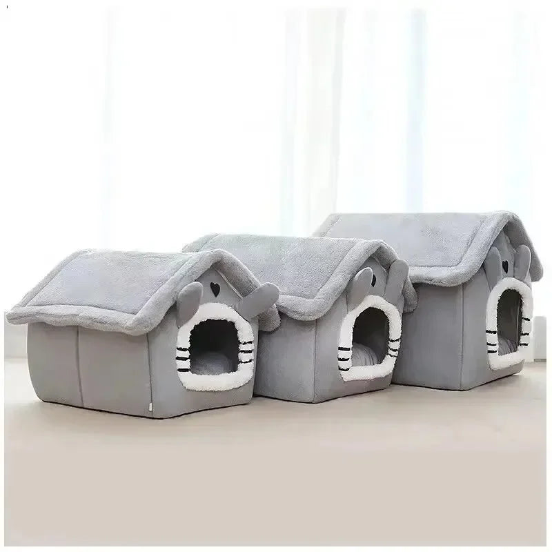 Soft Indoor Dog House & Bed - Washable Grey
