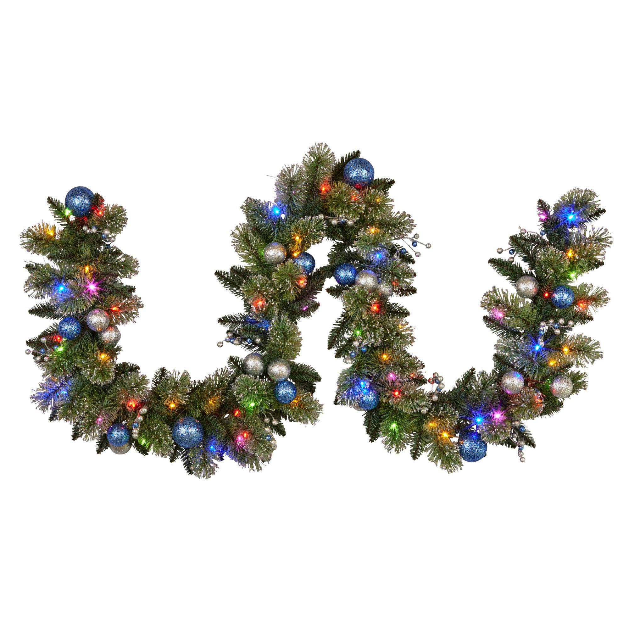Christabelle 274cm Blue Collection Multicolour Pre-Lit Christmas Garland
