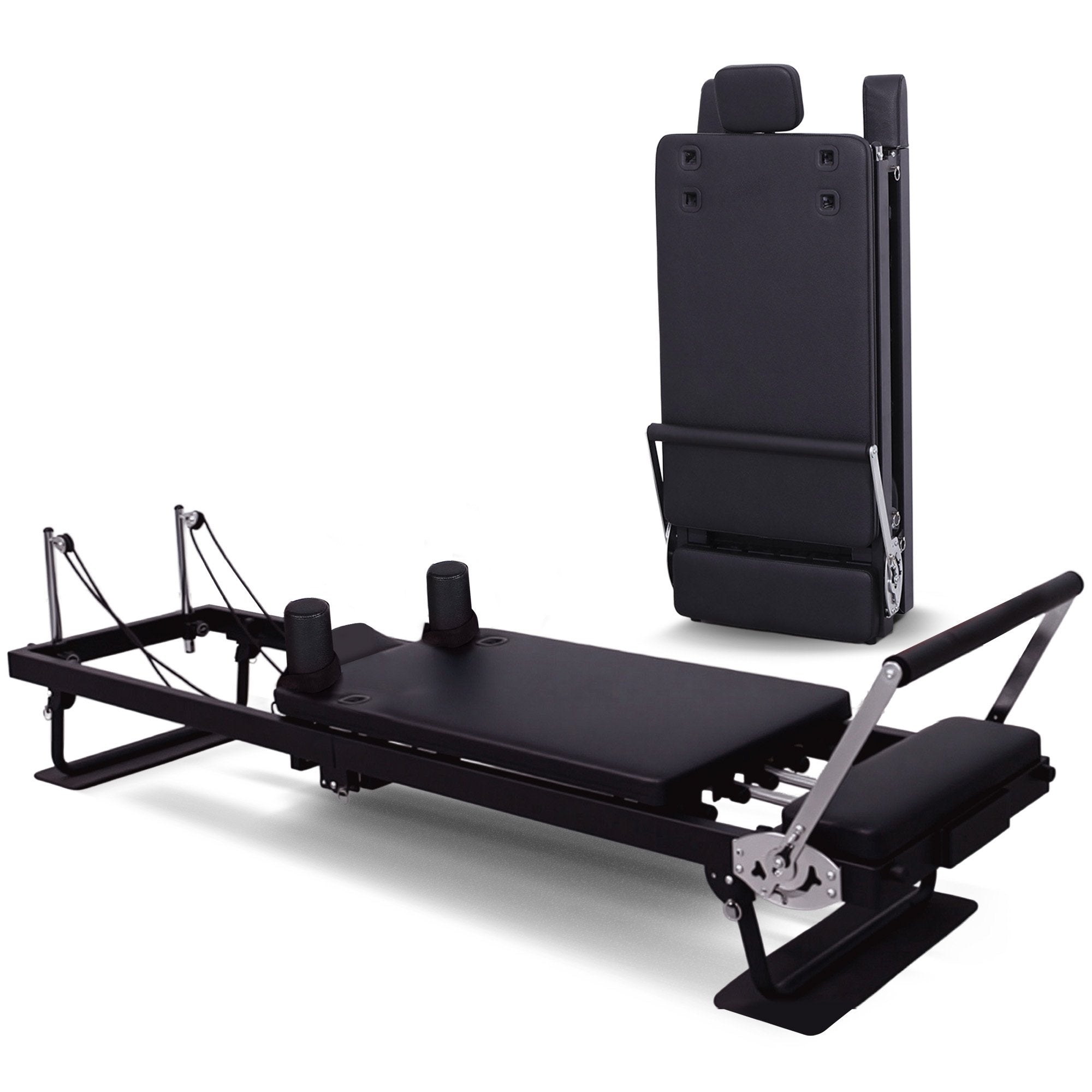Powertrain Aria Steel Foldable Pilates Board Reformer Multifunctional Core Exercise Set Ab Trainer With Platform Extender Sitting Box Jumpboard And Footbar For Indoor Outdoor Full Body Fitness Home