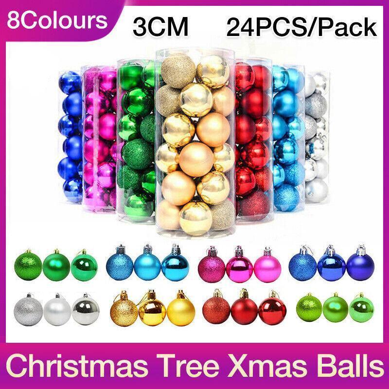 24Pcs/Pack Christmas Tree Xmas Balls Decorations Baubles Party Wedding Ornament - Fruit Green