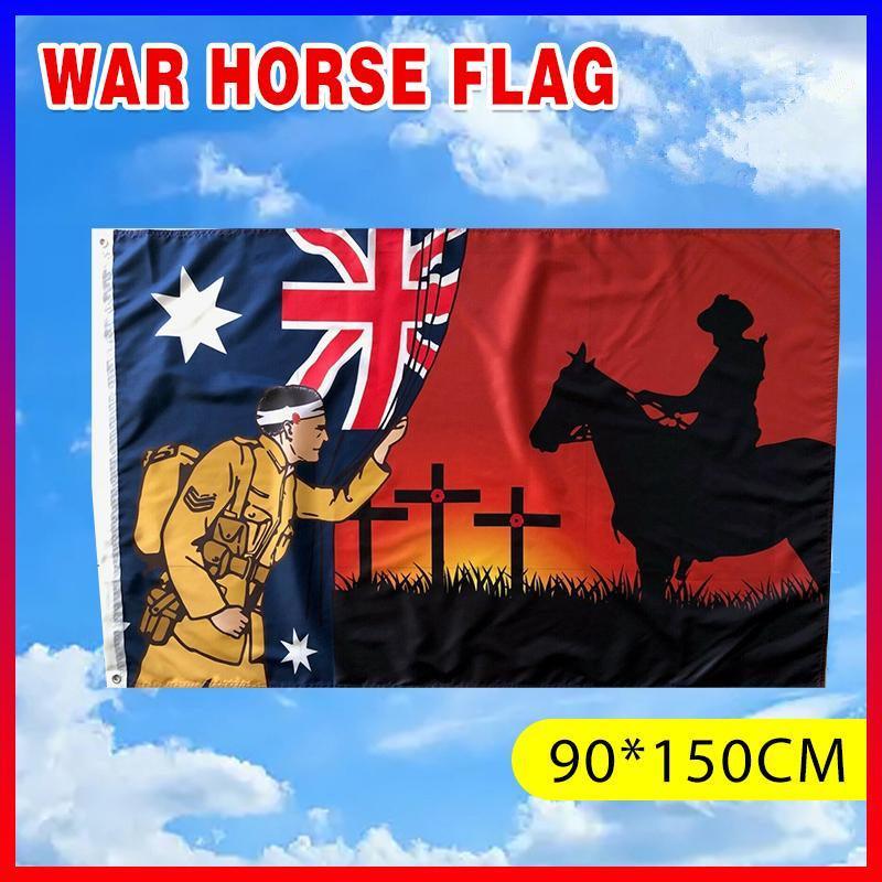 Lest We Forget Flag Australian War Horse Flag ANZAC Day Remembrance Flag