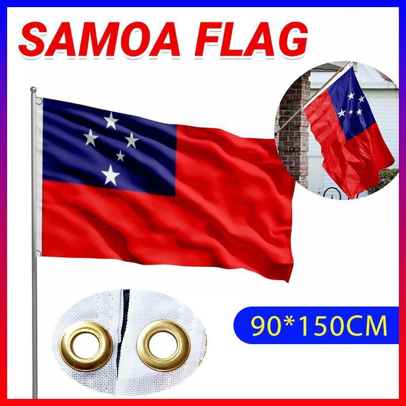 Samoa National Flag 90x150cm Large Outdoor Polyester Banner with Grommets