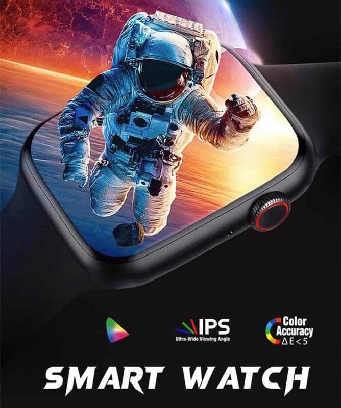 Smart Watch 44mm Bluetooth call Screen True Multidial Blood Oxygen Game Sports Mode Pro FOR IOS and Android Black with 2 straps