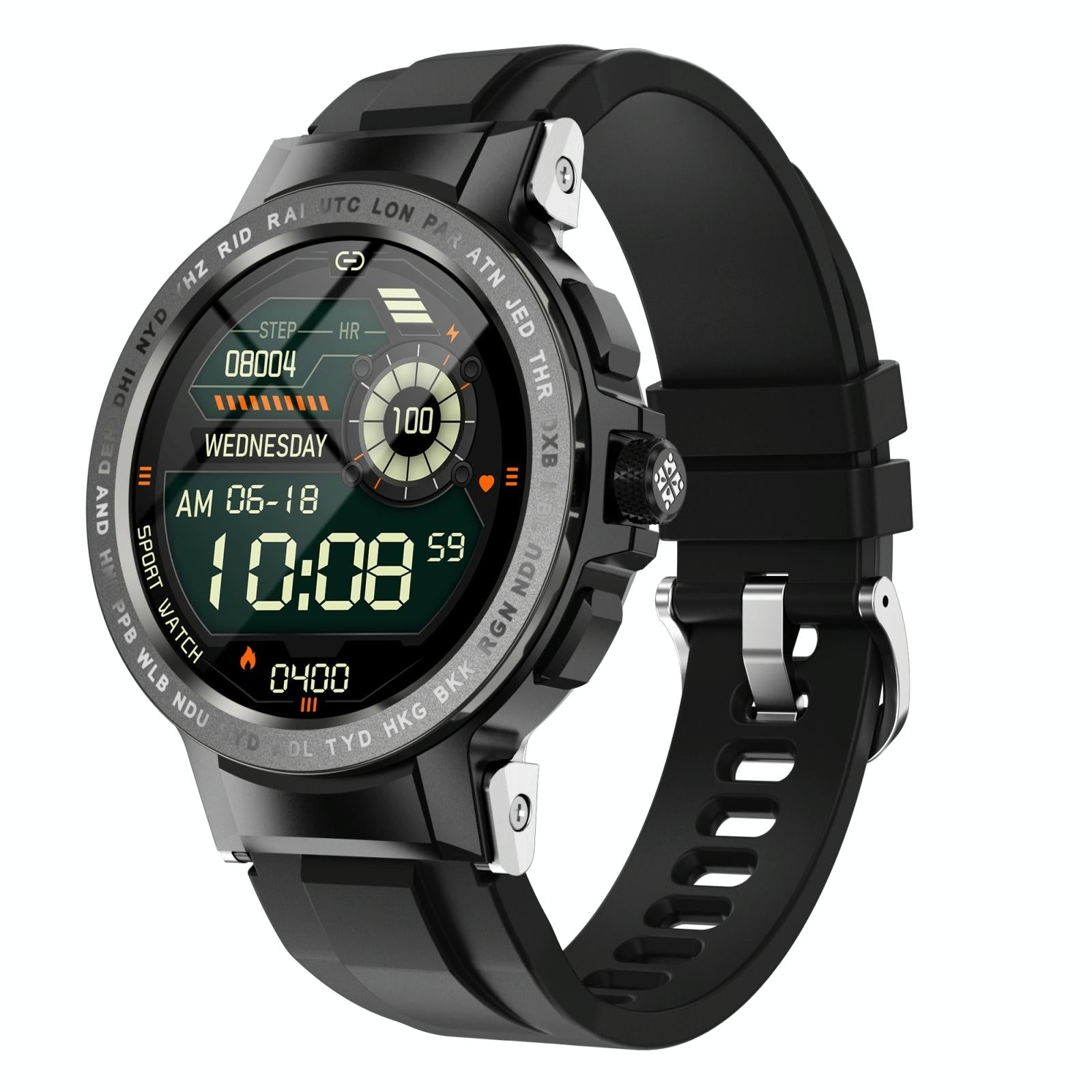 Waterproof Smart Watch With Colour Screen - Ip68 - Black
