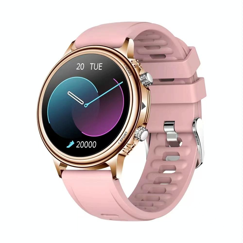 Silicone Band Smart Watch With Colour Screen - Pink