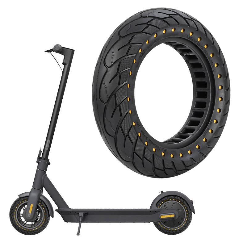 10x2.5 Inflatable Honeycomb Solid Run-flat Tire for Electric Scooter - Blue - 44Mm Slot Yellow