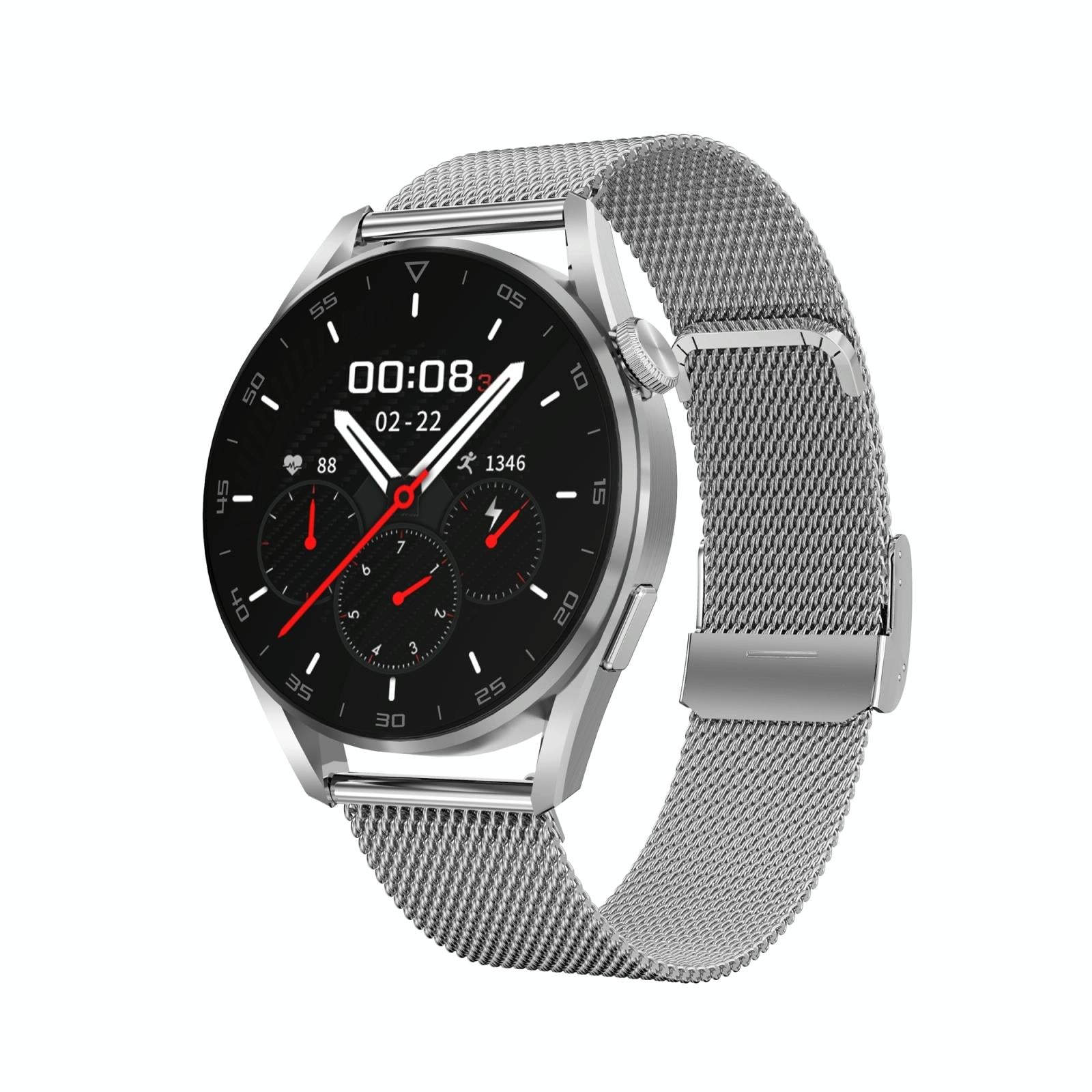 Waterproof Bluetooth Smart Watch With Heart Rate And Blood Monitoring - Silver