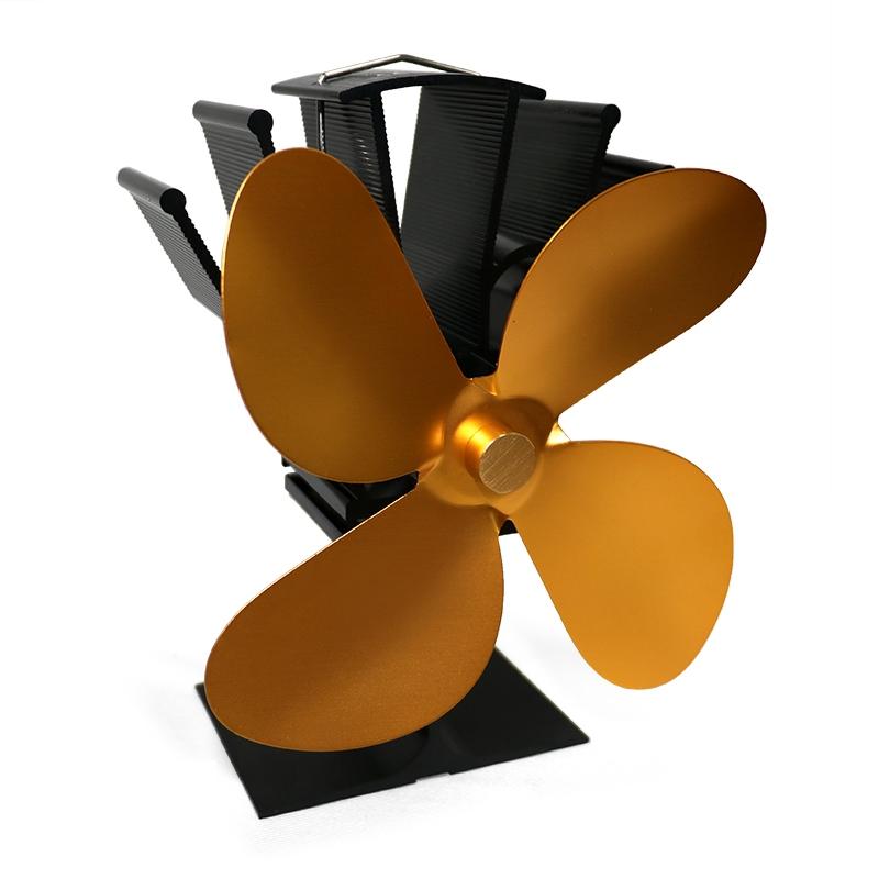 Eco-friendly Heat Powered Stove Fan for Wood / Gas / Pellet Stoves - Gold