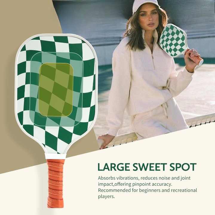 Set 1 White And Green T700 Carbon Fiber Pickleball Paddle Set - 2 Paddles, 4 Balls, and Portable Carry Bag for Adults and Students