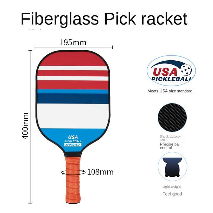 Style 4 Colorful Geometric Patterns Fiberglass Pickleball Paddle Set - 2 Paddles, 4 Balls, and Portable Carry Bag for Outdoor Play