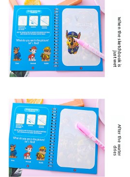 2 PCS Magic Water Colouring Book Reusable Mess Free Painting Set Dinosaur and Flamingo Themes with Refillable Water Pens for Kids Travel Activity and Educational Art