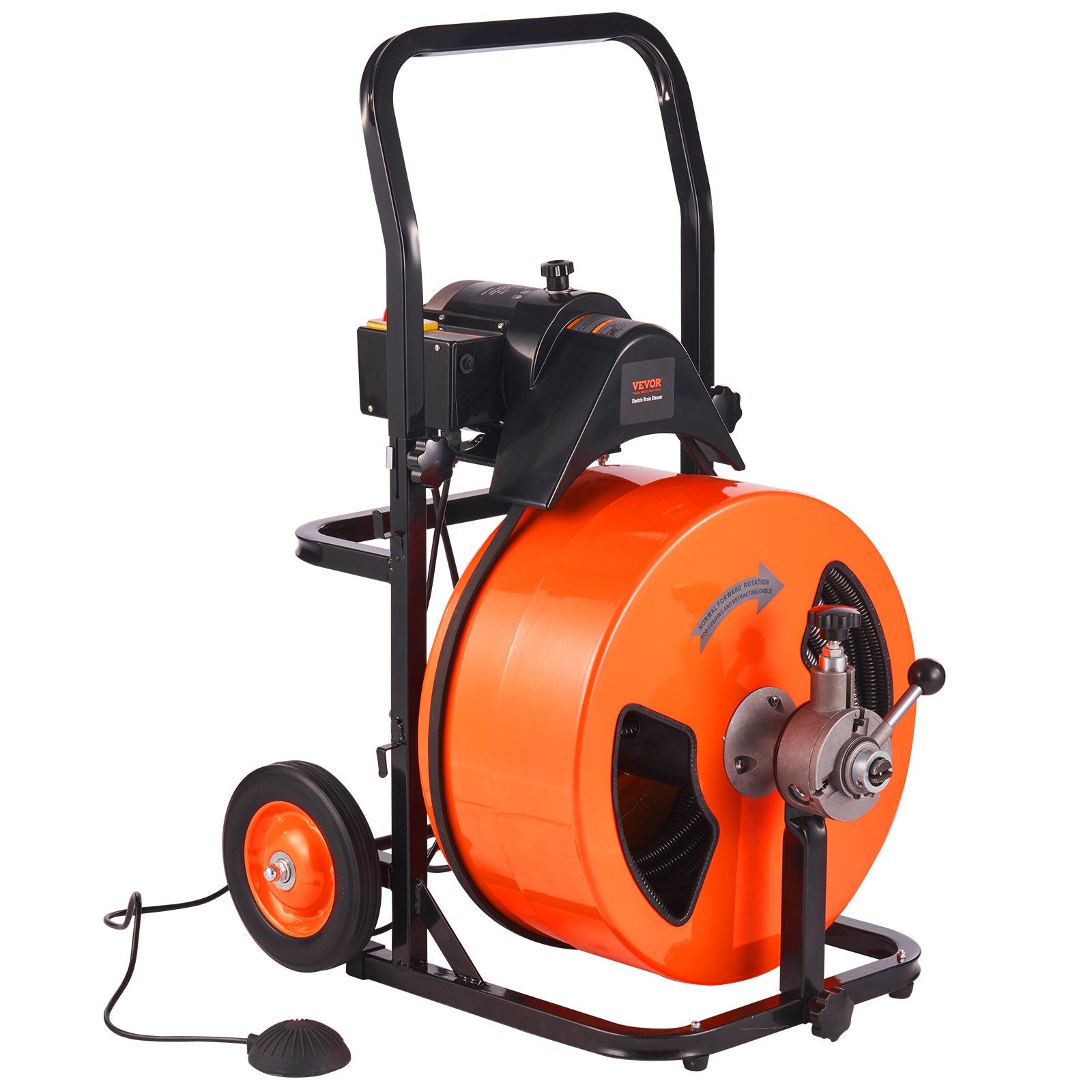 VEVOR Drain Cleaner Machine Electric Drain Auger 100 FT x 3/4In Auto Feed