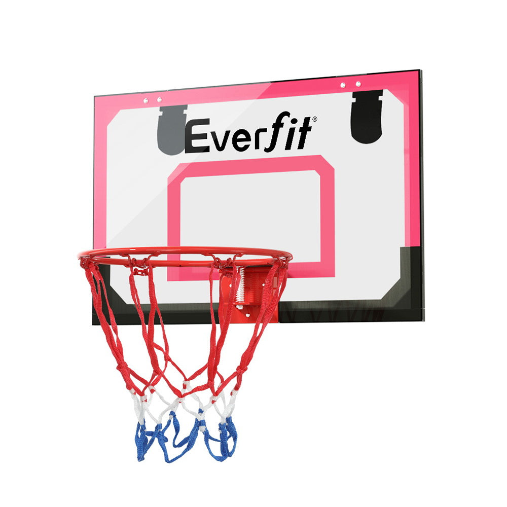 Everfit Mini Basketball Hoop Door Wall Mounted Kids Backboard Indoor Red