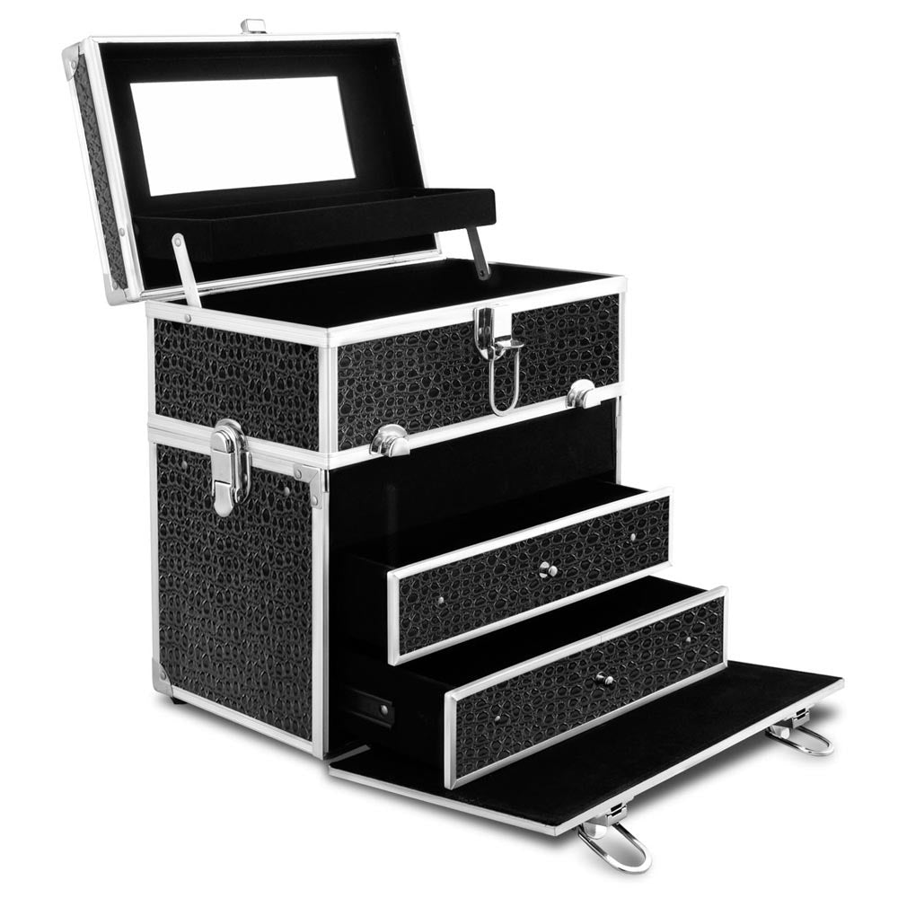 embellir-portable-cosmetic-beauty-makeup-carry-case-with-mirror-crocodile-black