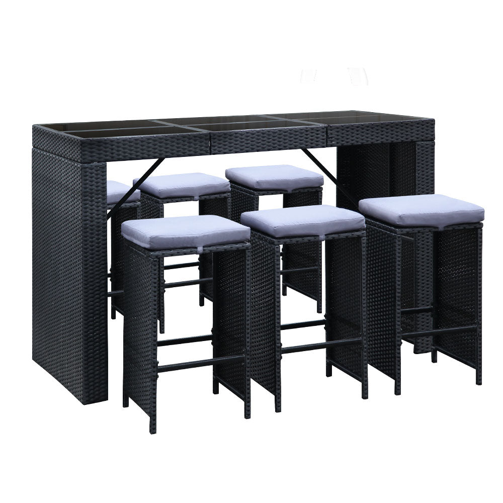 gardeon-7-piece-outdoor-dining-table-set-black