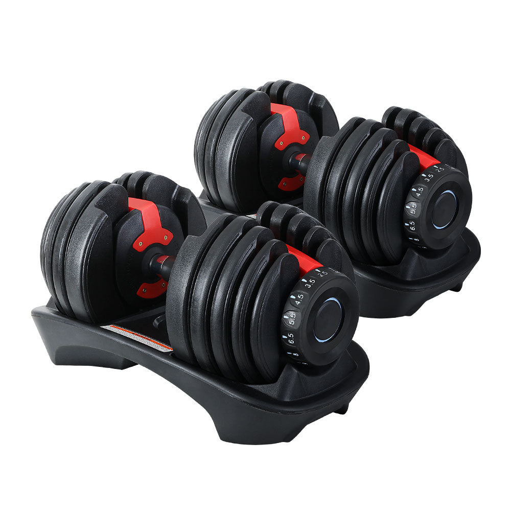2Pcs 24kg Adjustable Dumbbell Weight Dumbbells Plates
