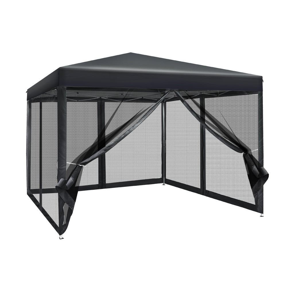 instahut-gazebo-pop-up-marquee-3x3-wedding-side-mesh-wall-outdoor-gazebos-black