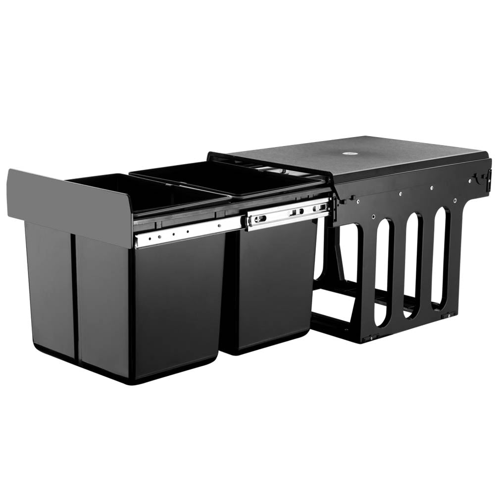 cefito-2x15l-pull-out-bin-black