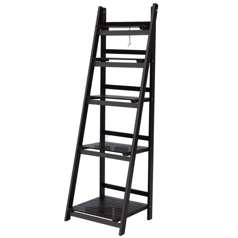 artiss-display-shelf-5-tier-wooden-ladder-stand-storage-book-shelves-rack-coffee