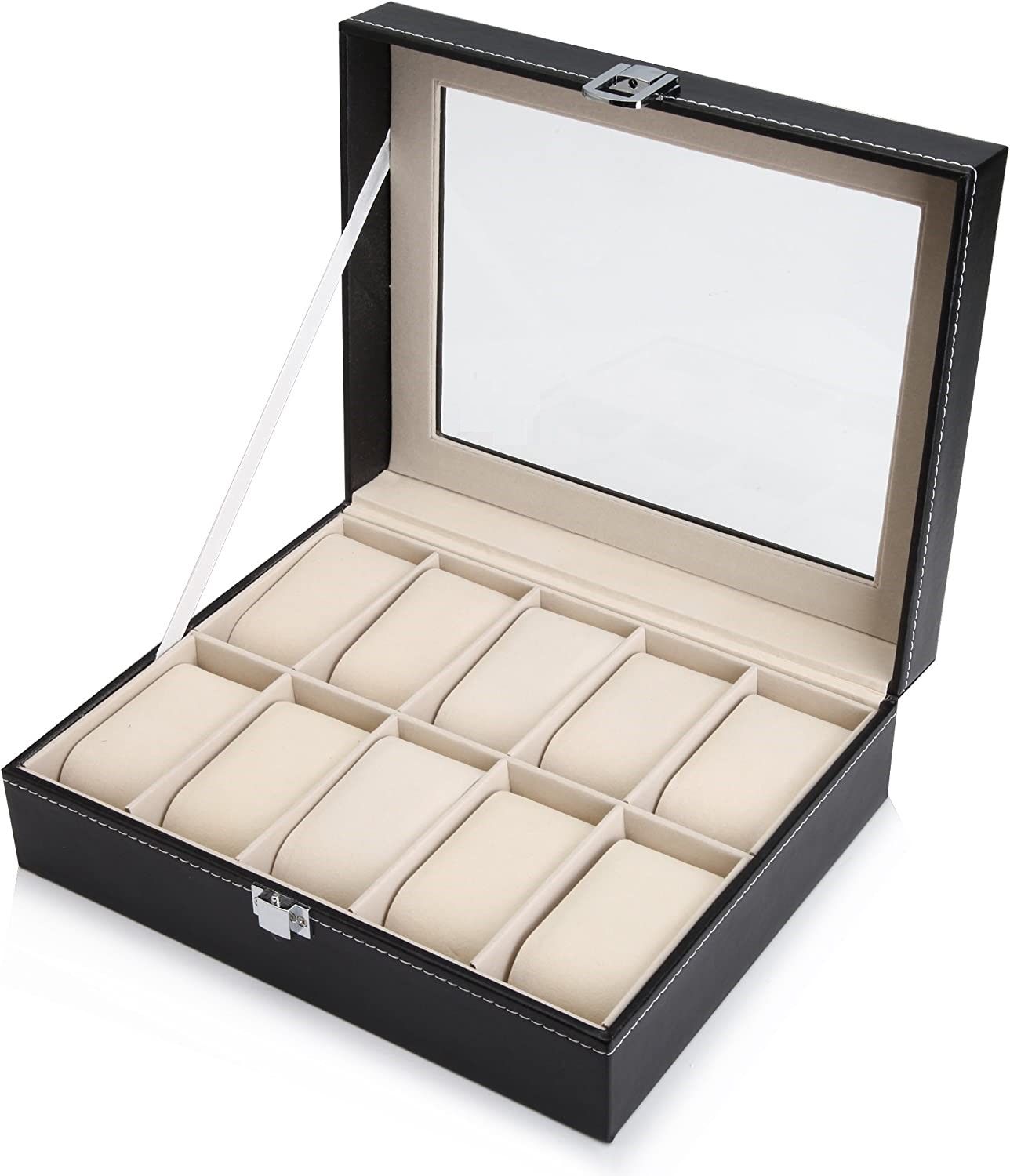 black-pu-leather-watch-organizer-display-storage-box-cases-for-men-women-10-slots