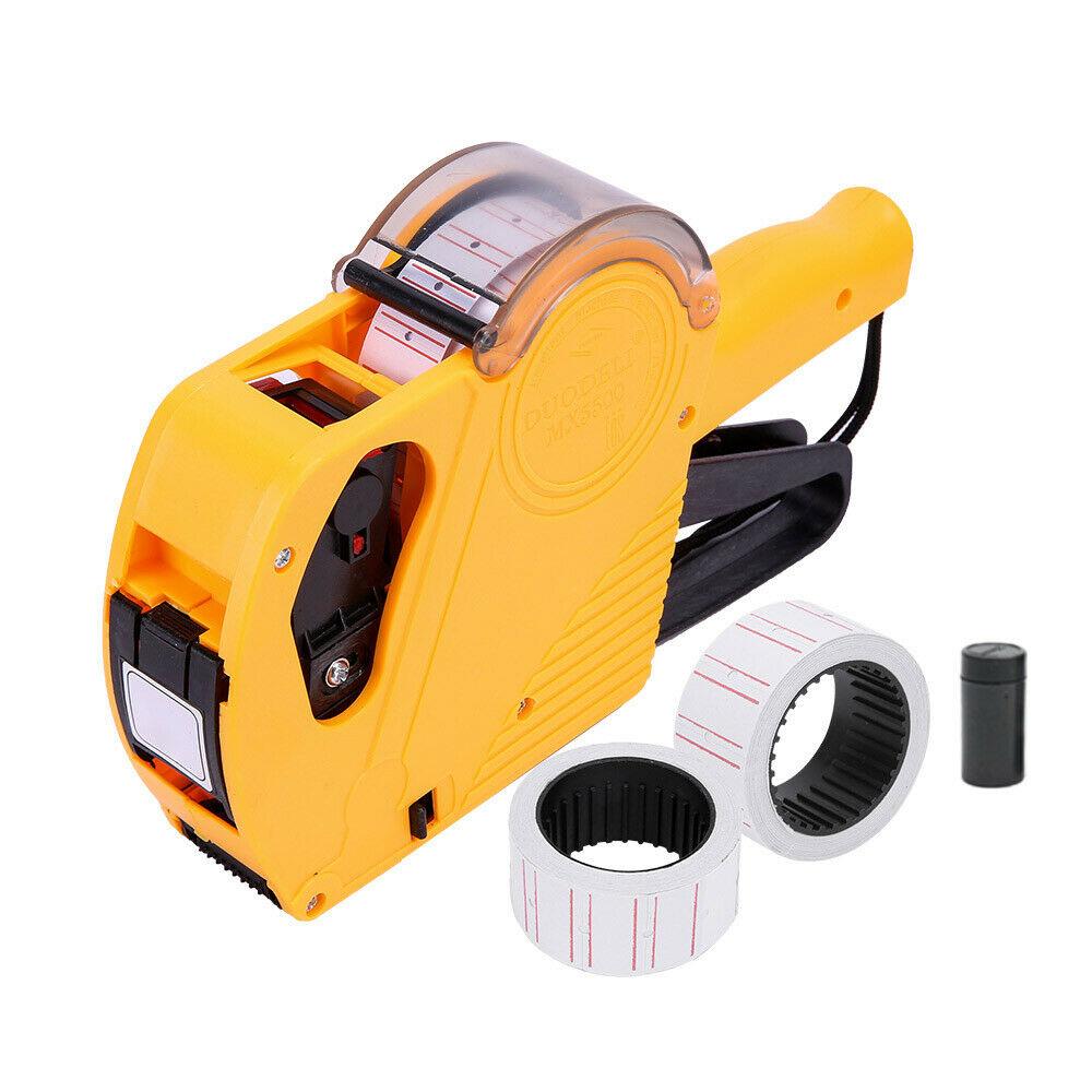 price-tag-gun-labeller-pricing-with-2-rolls-labels-and-inks-roller-machine-kit-yellow