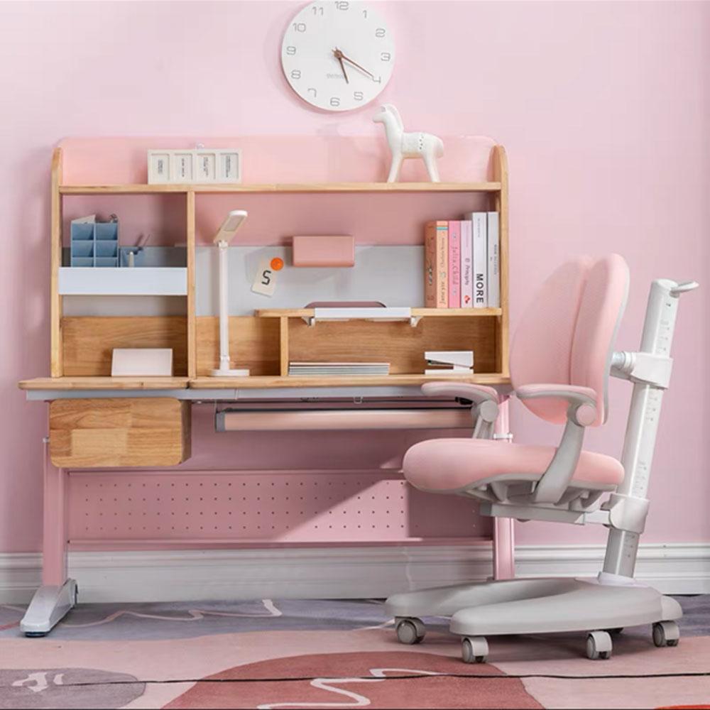solid-rubber-wood-height-adjustable-children-kids-ergonomic-pink-study-desk-chair-120cm-au