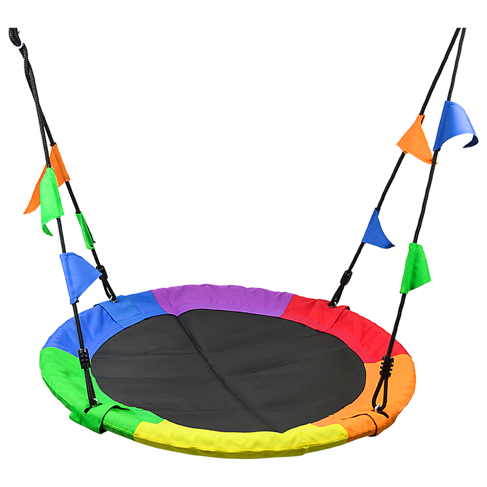 1m-tree-swing-in-multi-color-rainbow-kids-indoor-outdoor-round-mat-saucer-swing