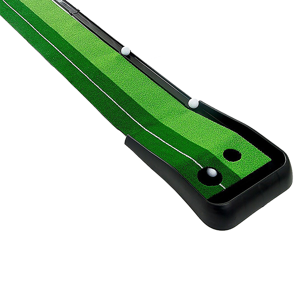 indoor-practice-putting-green-2-5m-mat-inclined-ball-return-fake-grass-2-holes