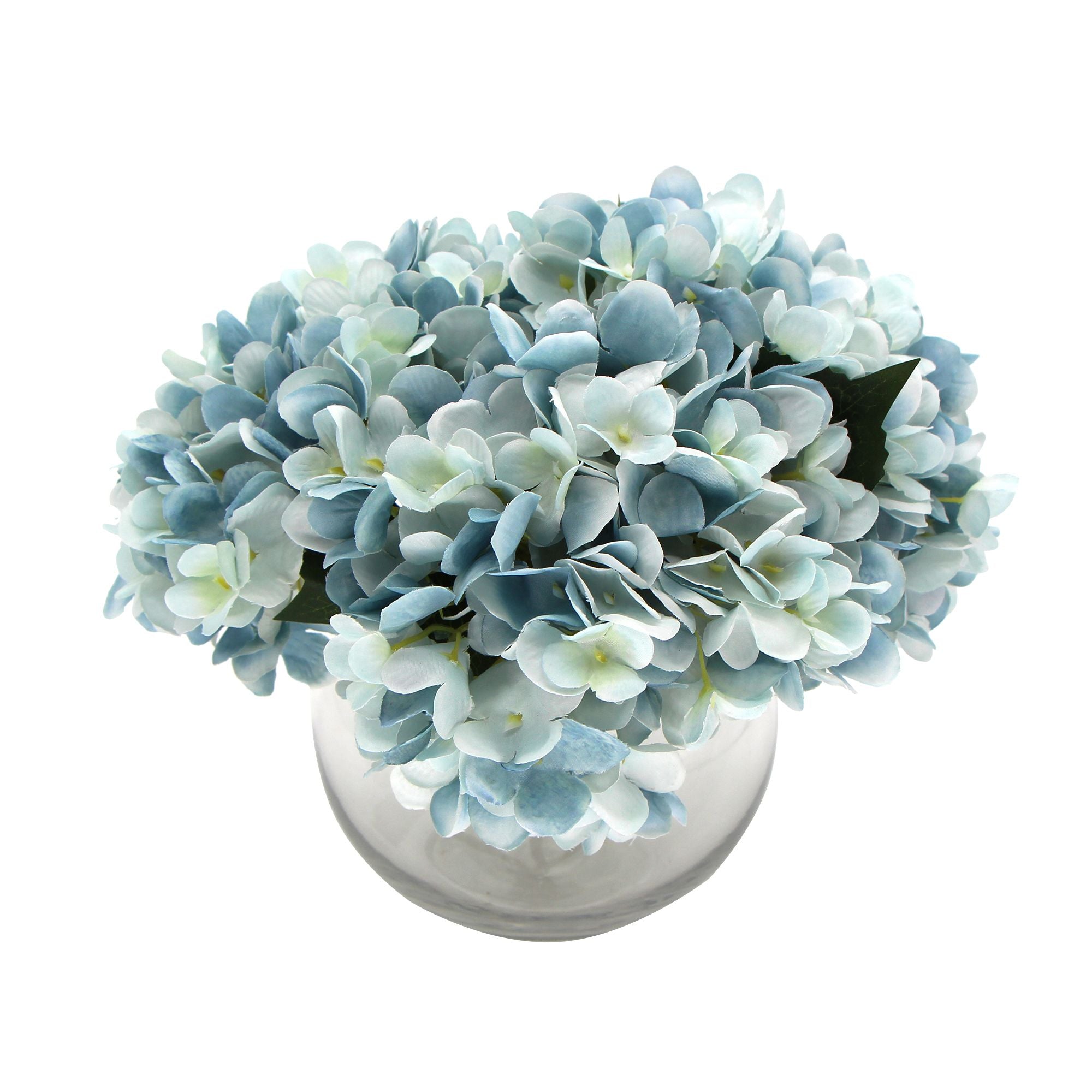 premium-faux-hydrangea-with-glass-vase-artificial-flowering-blue-hydrangea-23cm