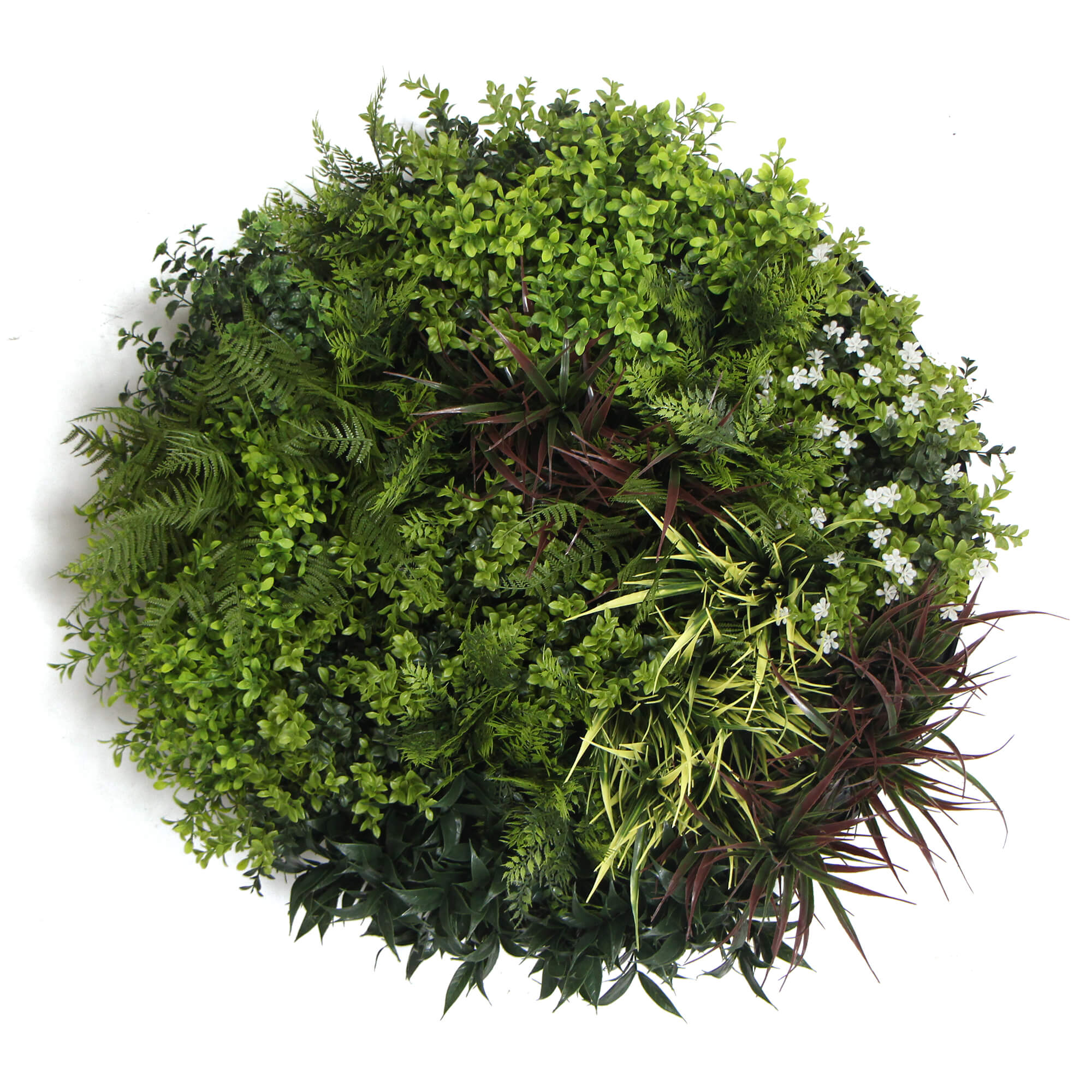 slimline-artificial-green-wall-disc-art-80cm-green-field-uv-resistant-black