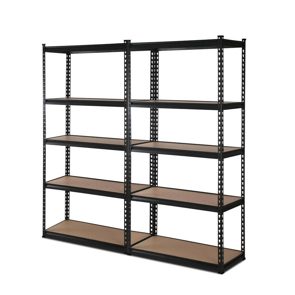 2x1-8m-5-shelves-steel-warehouse-shelving-racking-garage-storage-rack-black
