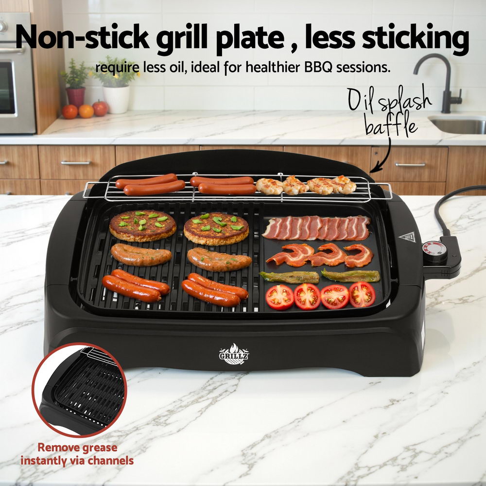Grillz 1950W Electric BBQ Grill Non-stick Plate for Indoor Outdoor