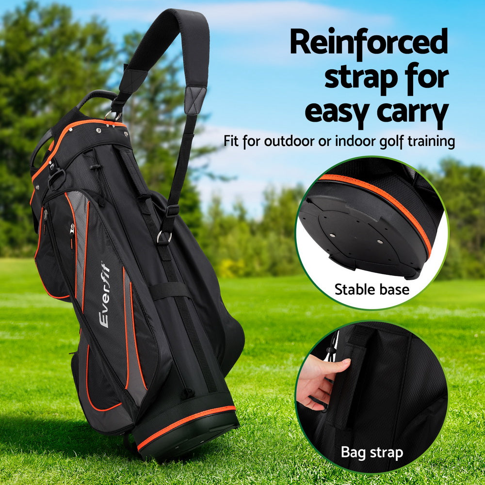 Everfit 14 Ways Dividers Golf Bag Stand Insulated Carry Bag Zippered Rain Cover