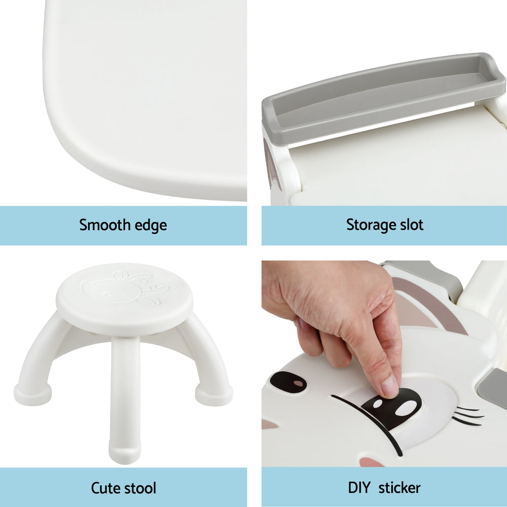 Keezi Kids Table and Chair Set 2 in 1 Easel Desk Stool w/ LCD Writing Tablet