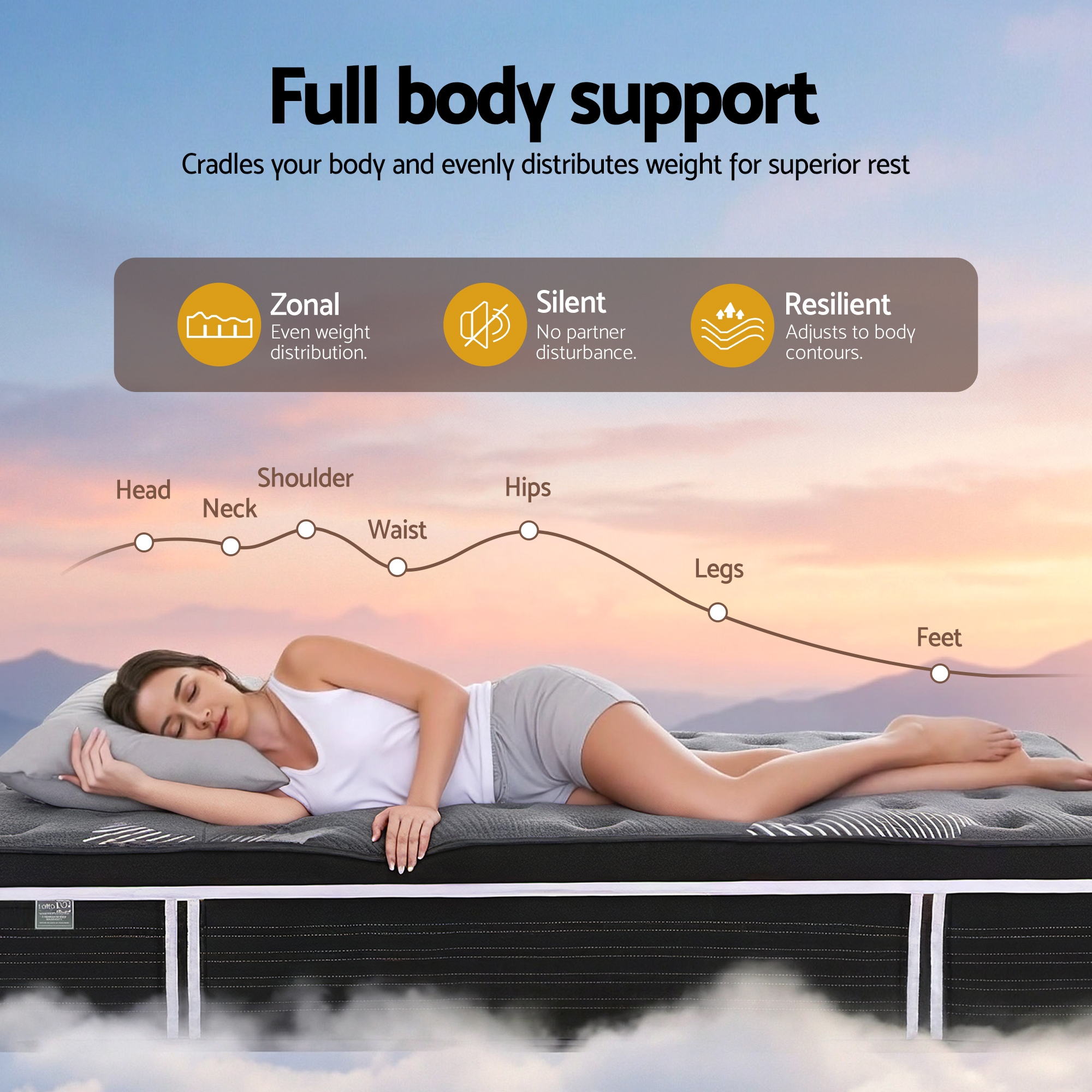 Giselle Bedding 35cm Mattress Graphene Memory Foam Medium Firm Euro Top Mattresses Double