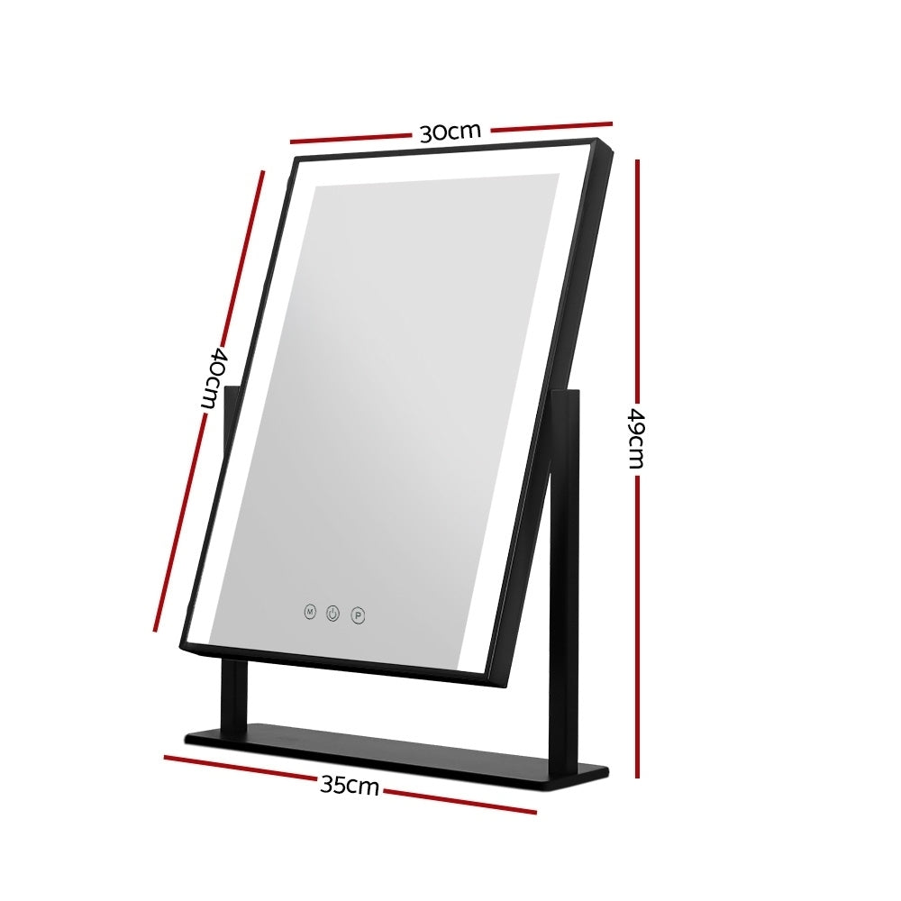 Embellir Makeup Mirror 30x40cm with Led light Lighted Standing Mirrors Black