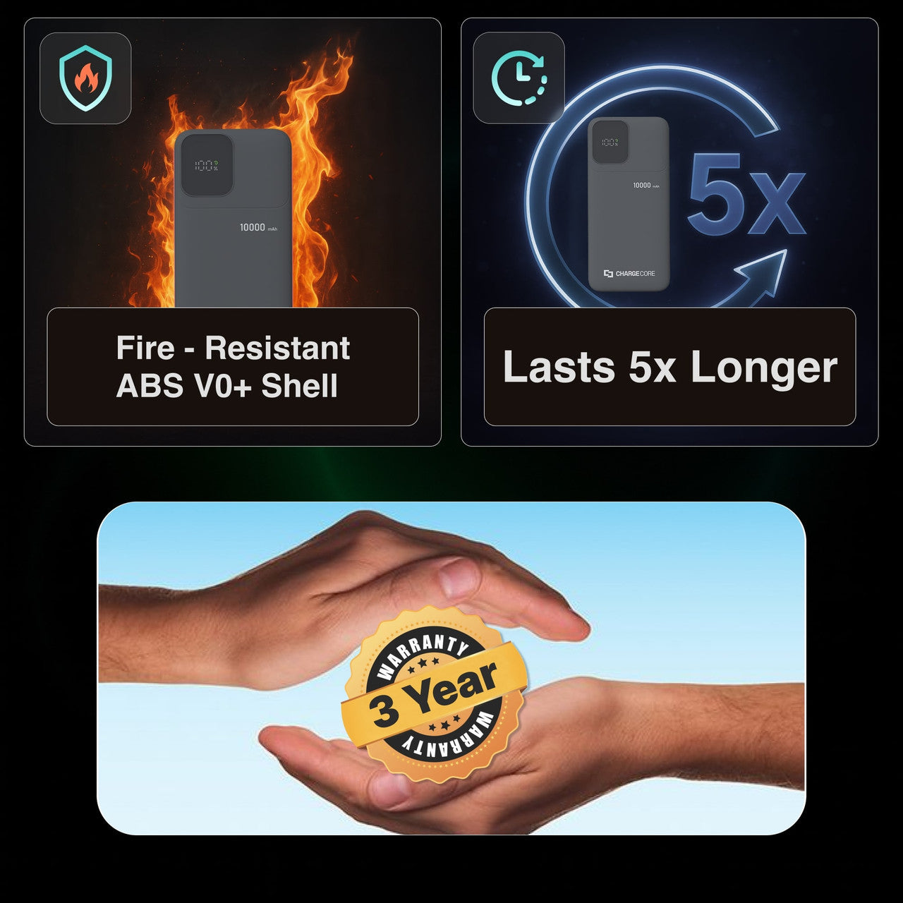 ChargeCore SafeCharge Max 10K - Black