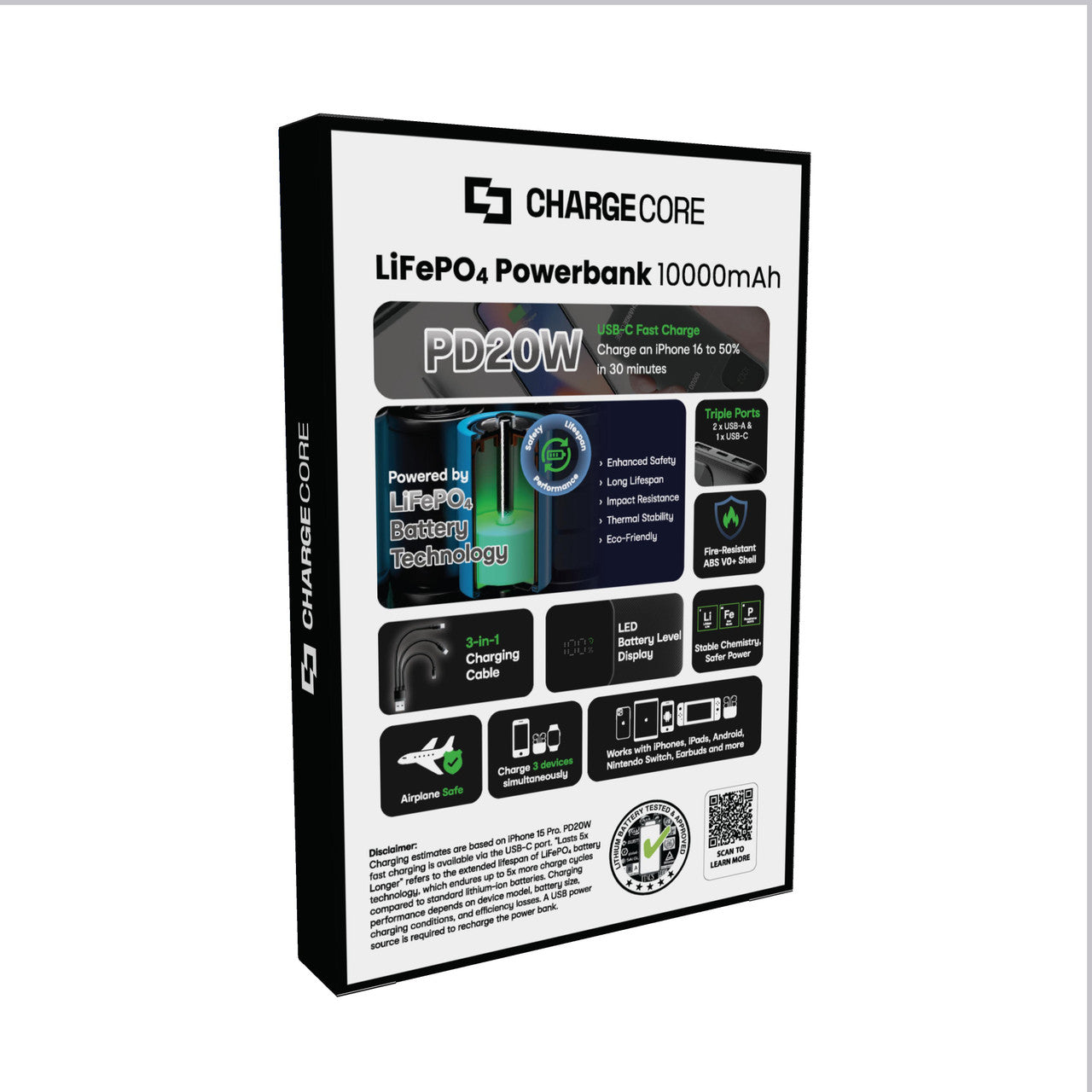 ChargeCore SafeCharge Max 10K - Black