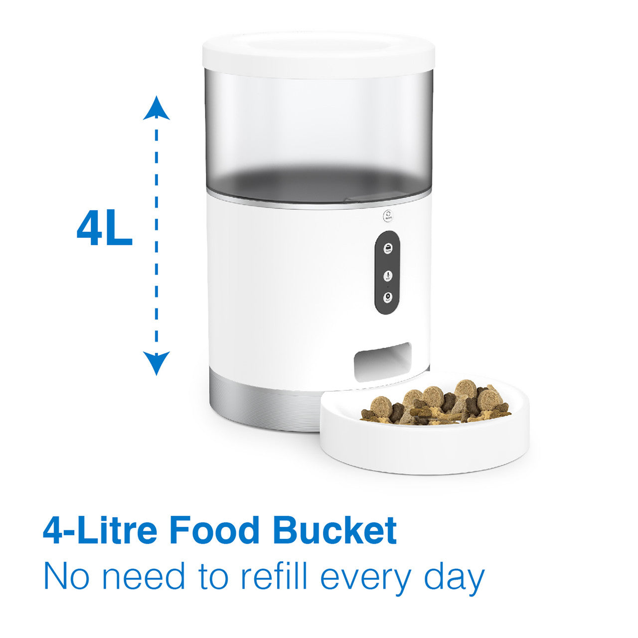 Tech4Pets 4L Smart Pet Feeder with App Control for Dogs & Cats