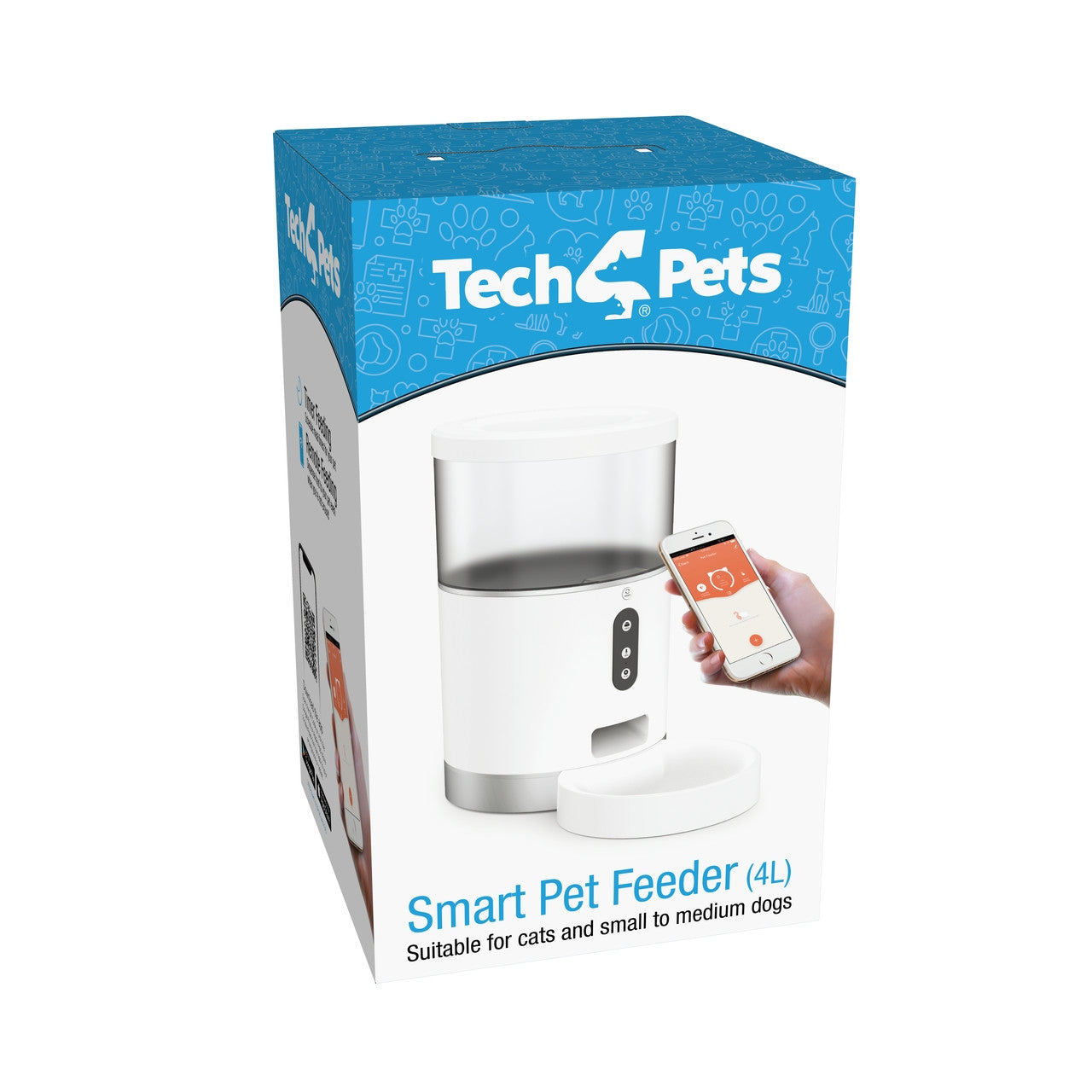 Tech4Pets 4L Smart Pet Feeder with App Control for Dogs & Cats