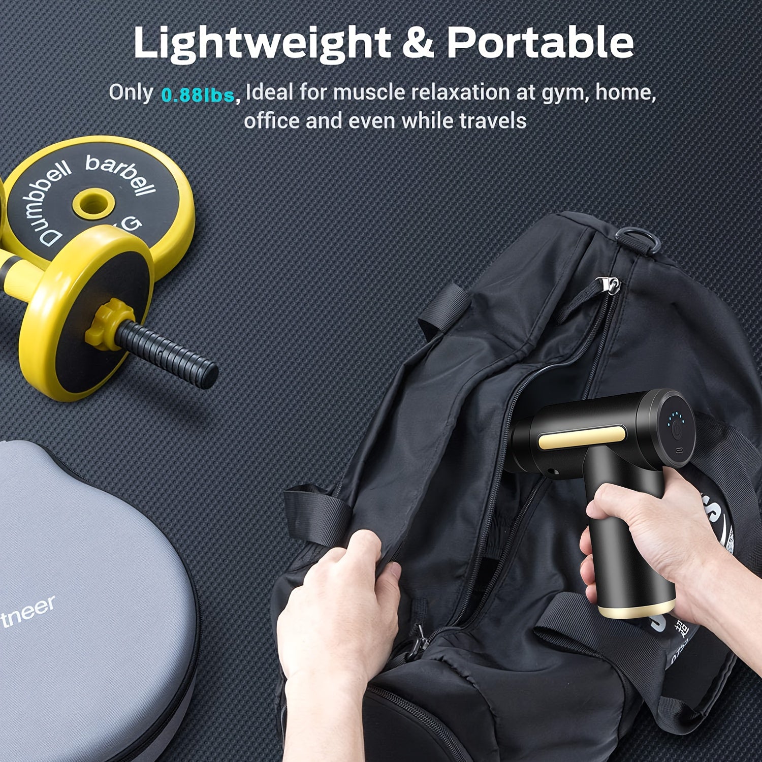 **Portable Deep Tissue Massager | 6-Speed & 4 Heads & 15-Min Timer｜Professional Muscle Recovery, Anytime Anywhere**