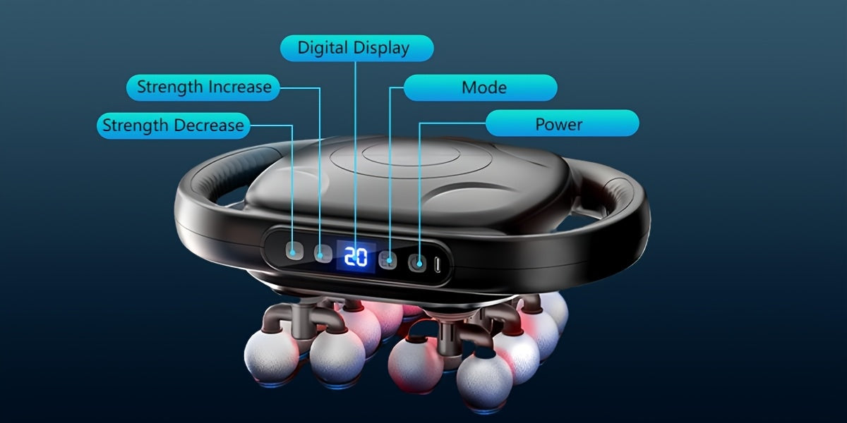 9 Massage Modes 30 Intensity Levels High Power Deep Tissue Massager Muscle Awakening Relaxation and Recovery Portable Muscle Gun for Fitness