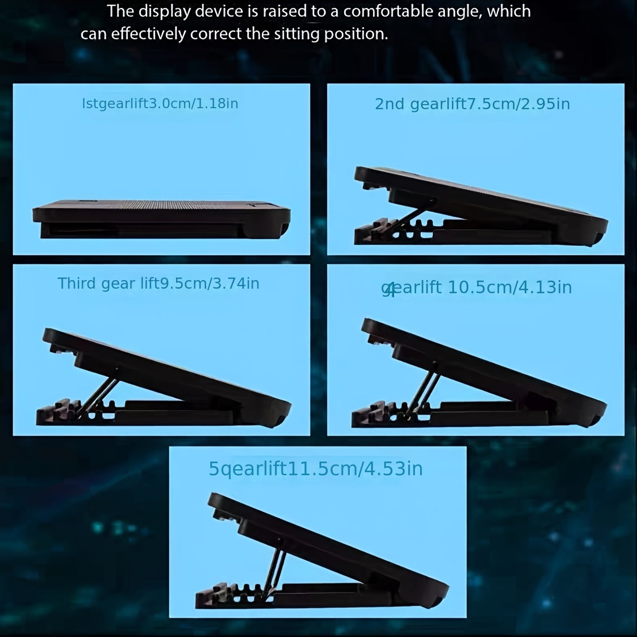 **Fully Compatible Laptop Stand｜Dual-Fan Cooling + Ergonomic Angle Adjustment, All-in-One Portable Design for Work, Gaming, and Entertainment**