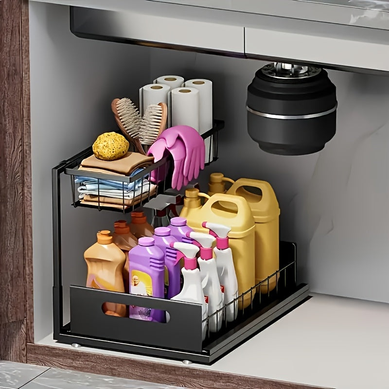 Not Designed for Design, But Designed for Life: Heavy-Duty Metal Frame Holds 50 lbs, Honeycomb Grid Prevents Water Accumulation, Non-Slip Upgraded Suction Cups for Stable Multi-Scenario Storage(Black)