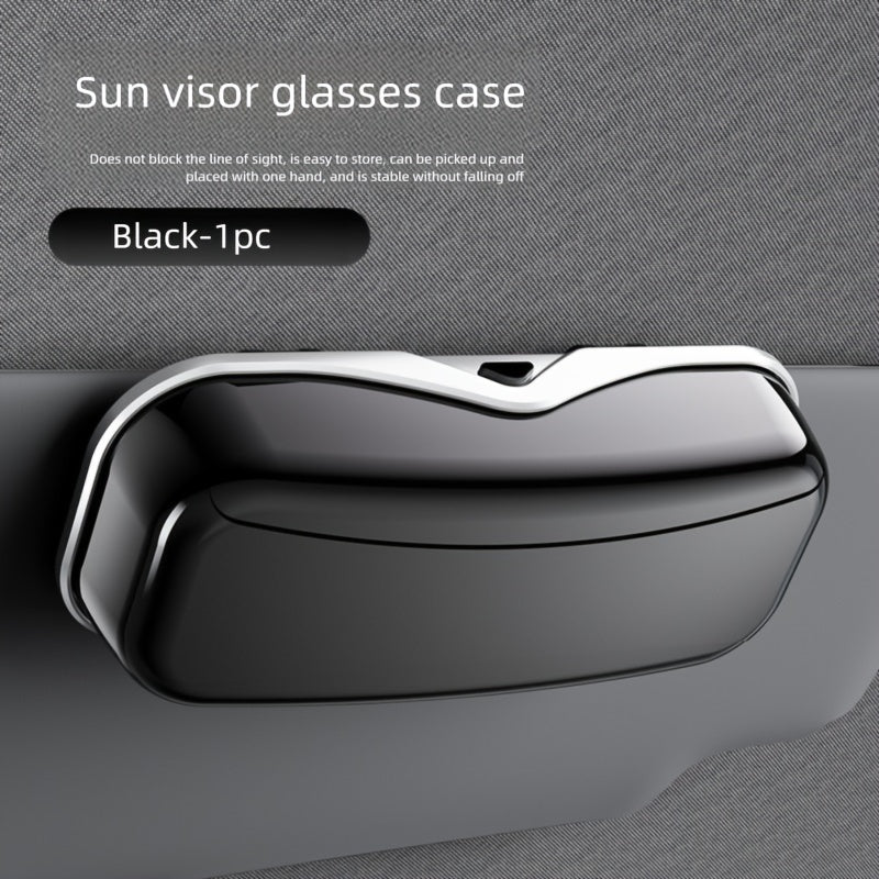 Car Travel Three-Piece Set: Push-Open Eyeglass Case, Universal Storage Case, and Secure Organizer—Complete On-the-Go Storage, Peace of Mind Every Journey（Black)）